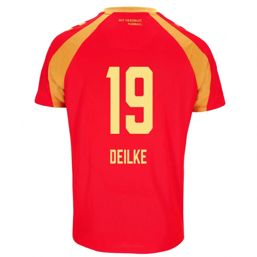 Danxen Homme Maillot Flemming Deilke #19 Rouge Orange Noir Tenues Extérieur 2026/27 T-Shirt