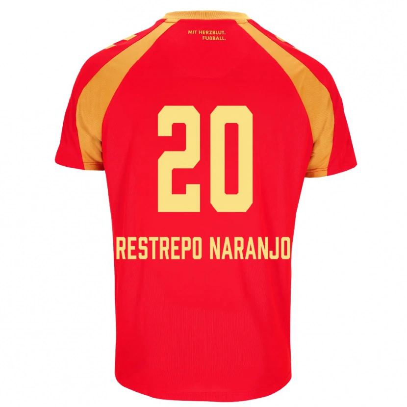 Danxen Homme Maillot Pedro Restrepo Naranjo #20 Rouge Orange Noir Tenues Extérieur 2026/27 T-Shirt