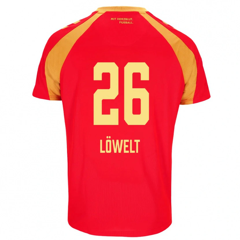 Danxen Homme Maillot Luca Löwelt #26 Rouge Orange Noir Tenues Extérieur 2026/27 T-Shirt