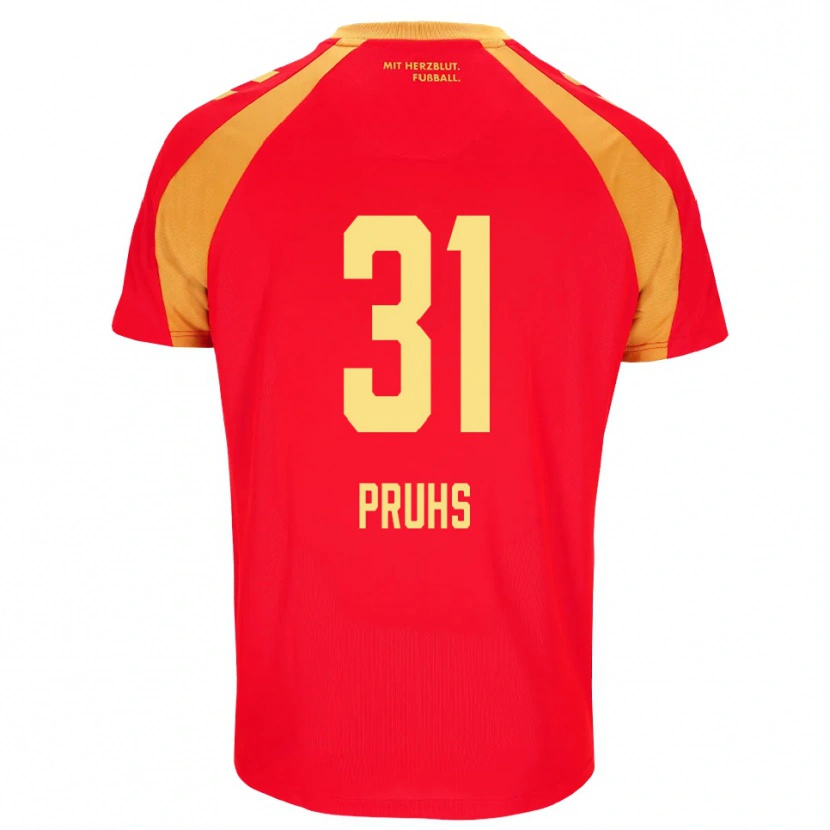 Danxen Homme Maillot Florian Pruhs #31 Rouge Orange Noir Tenues Extérieur 2026/27 T-Shirt