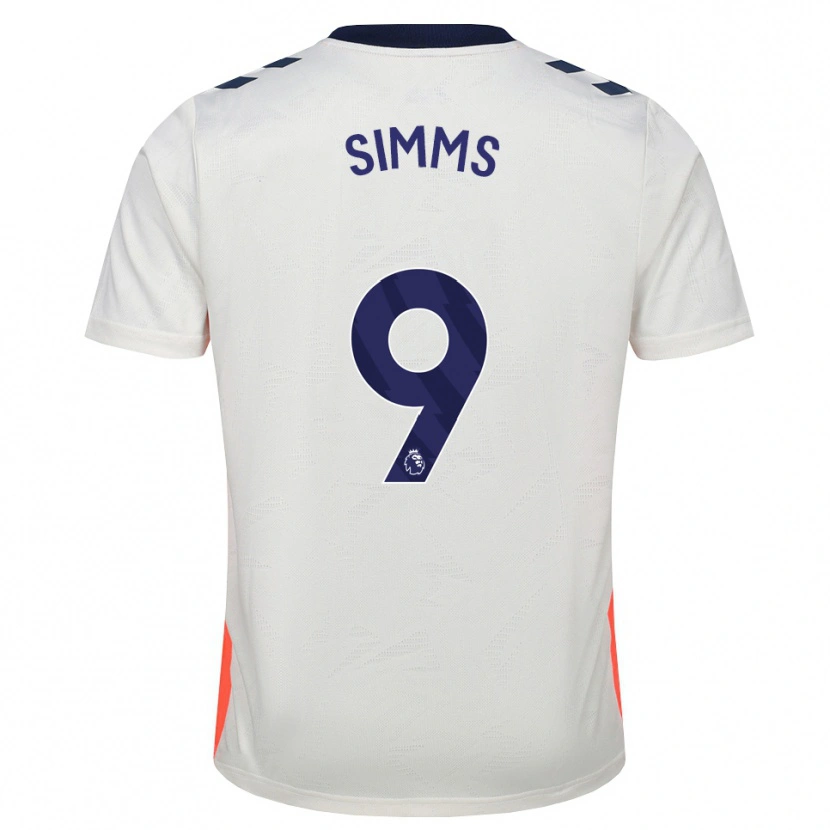 Danxen Homme Maillot Ellis Simms #9 Blanc Orange Bleu Royal Tenues Extérieur 2026/27 T-Shirt