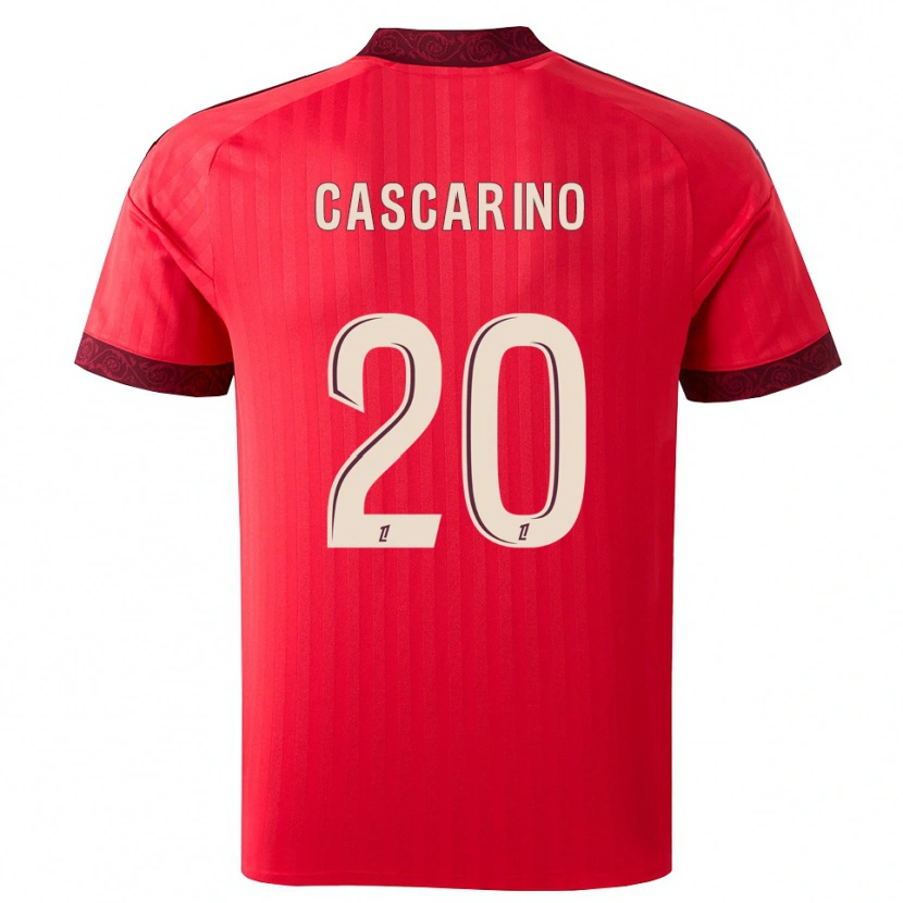 Danxen Homme Maillot Delphine Cascarino #20 Bordeaux Rouge Blanc Tenues Extérieur 2026/27 T-Shirt