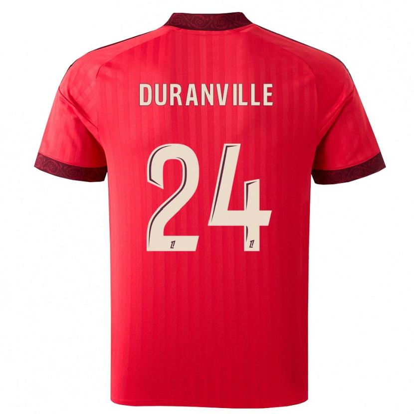 Danxen Homme Maillot Julien Duranville #24 Bordeaux Rouge Blanc Tenues Extérieur 2026/27 T-Shirt