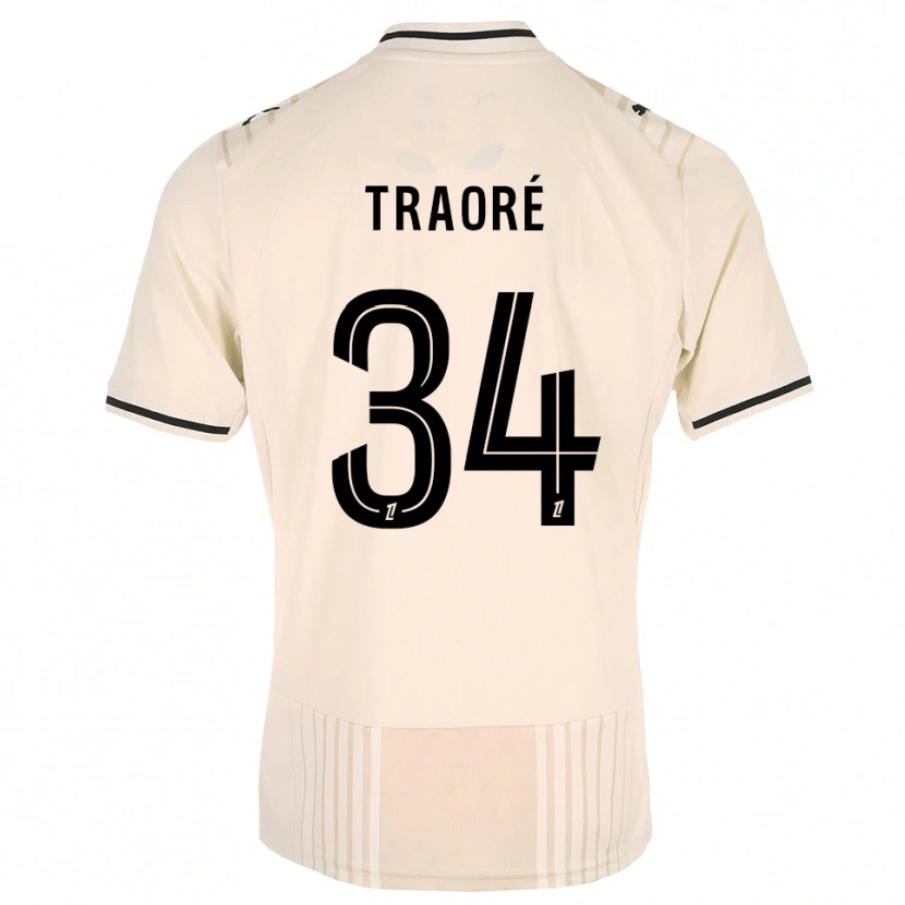 Danxen Homme Maillot Ibrahim Traoré #34 Dentelle Ancienne Noir Blanc Antique Tenues Extérieur 2026/27 T-Shirt