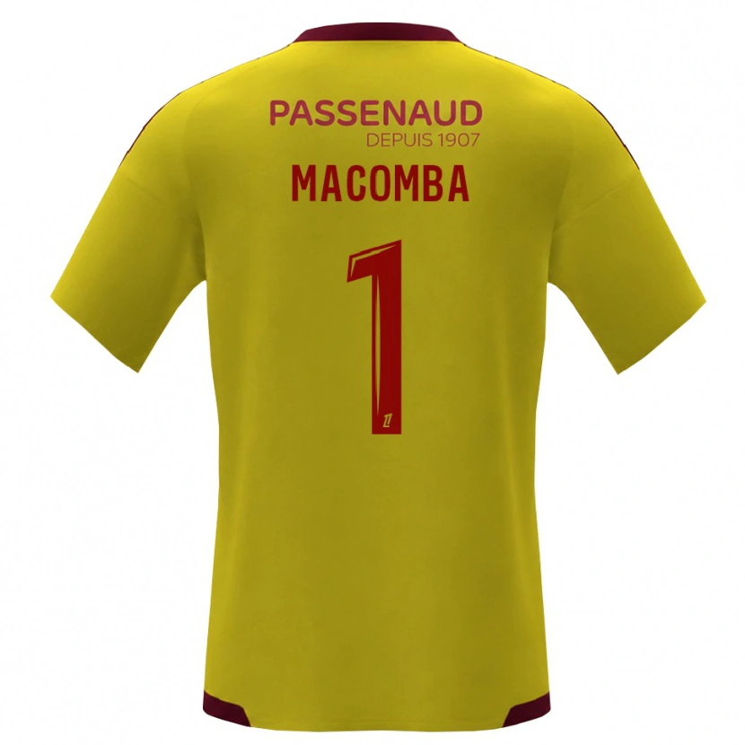 Danxen Homme Maillot Tyron Macomba #1 Jaune Rouge Vert Tenues Extérieur 2026/27 T-Shirt