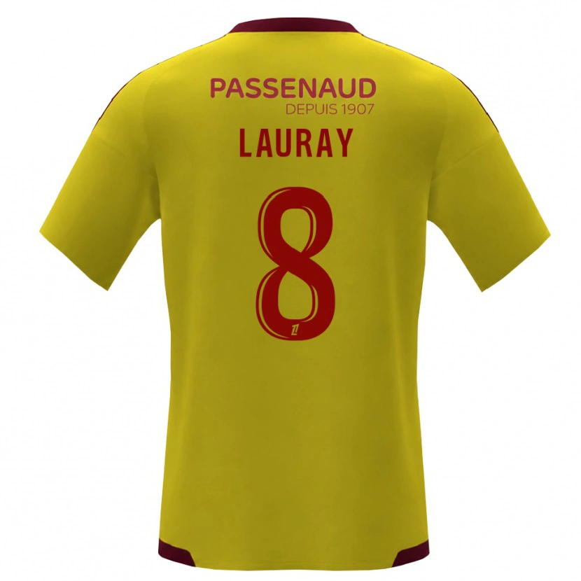 Danxen Homme Maillot Alexandre Lauray #8 Jaune Rouge Vert Tenues Extérieur 2026/27 T-Shirt
