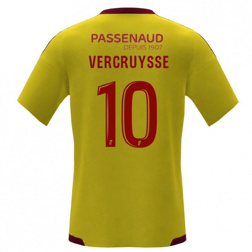 Danxen Homme Maillot Jean Vercruysse #10 Jaune Rouge Vert Tenues Extérieur 2026/27 T-Shirt