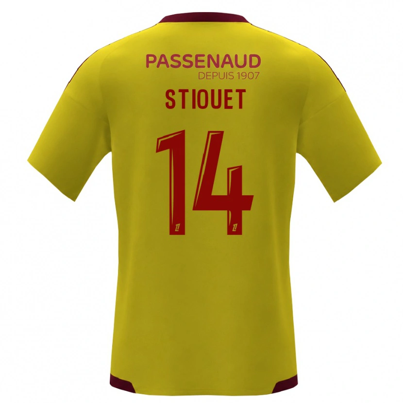 Danxen Homme Maillot Ayoub Stiouet #14 Jaune Rouge Vert Tenues Extérieur 2026/27 T-Shirt