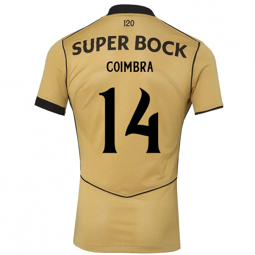 Danxen Homme Maillot Telmo Coimbra #14 Goldenrod Noir Tenues Extérieur 2026/27 T-Shirt