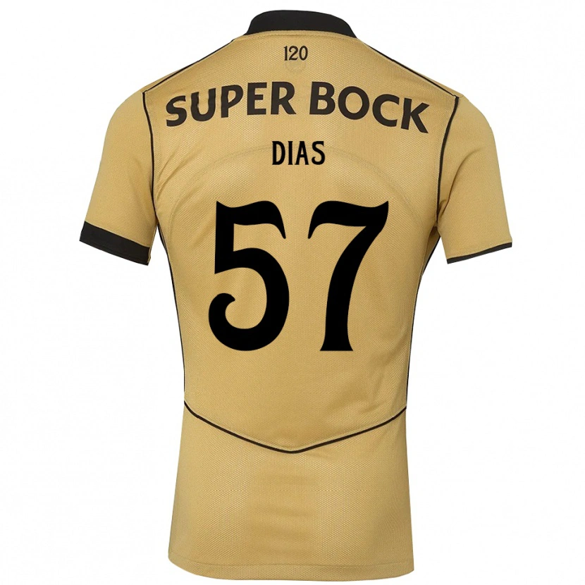 Danxen Homme Maillot Lucas Dias #57 Goldenrod Noir Tenues Extérieur 2026/27 T-Shirt