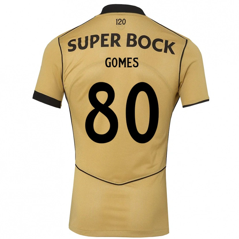 Danxen Homme Maillot Luís Gomes #80 Goldenrod Noir Tenues Extérieur 2026/27 T-Shirt