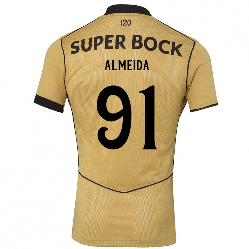 Danxen Homme Maillot Miguel Almeida #91 Goldenrod Noir Tenues Extérieur 2026/27 T-Shirt