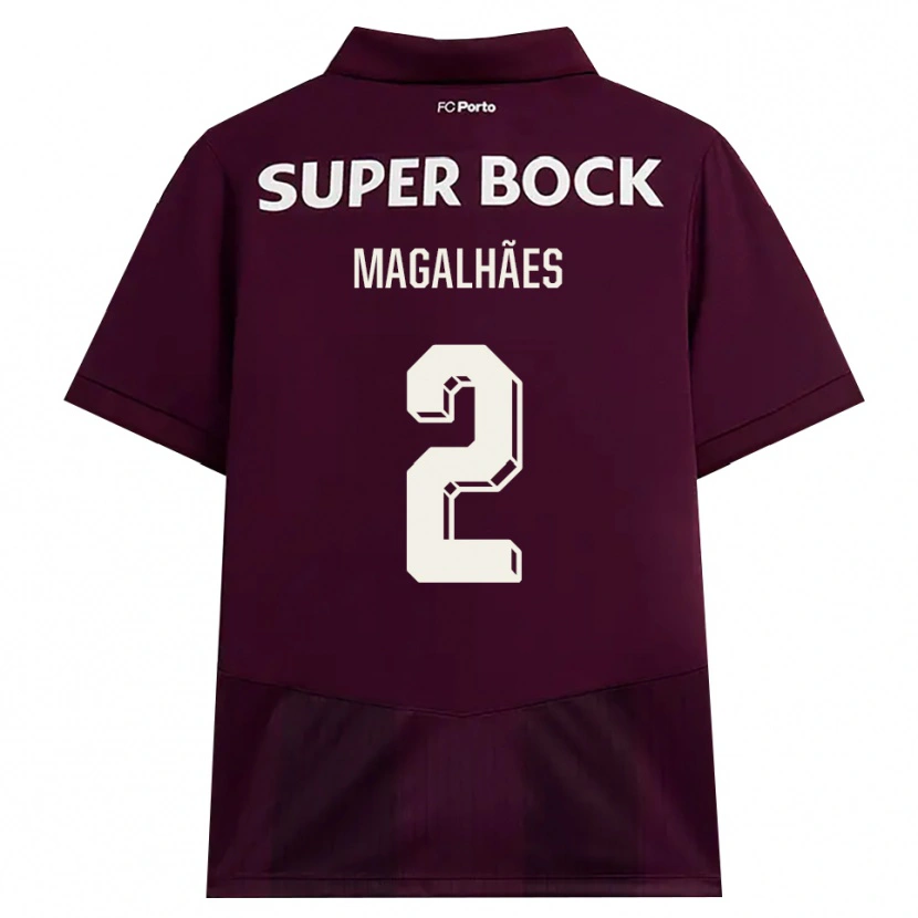 Danxen Homme Maillot Rafael Magalhães #2 Bourgogne Blanc Tenues Extérieur 2026/27 T-Shirt