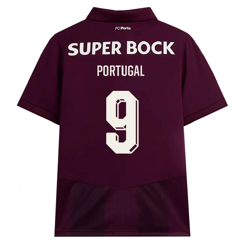 Danxen Homme Maillot Tiago Portugal #9 Bourgogne Blanc Tenues Extérieur 2026/27 T-Shirt