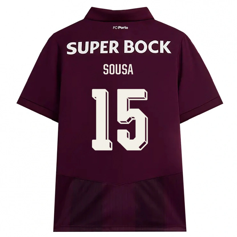 Danxen Homme Maillot Vasco Sousa #15 Bourgogne Blanc Tenues Extérieur 2026/27 T-Shirt