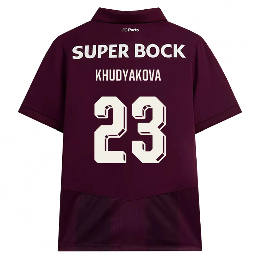 Danxen Homme Maillot Verónica Khudyakova #23 Bourgogne Blanc Tenues Extérieur 2026/27 T-Shirt