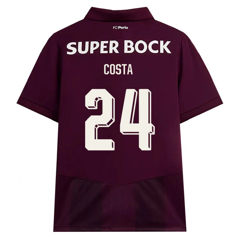 Danxen Homme Maillot João Costa #24 Bourgogne Blanc Tenues Extérieur 2026/27 T-Shirt