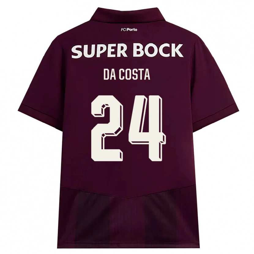 Danxen Homme Maillot Seif Da Costa #24 Bourgogne Blanc Tenues Extérieur 2026/27 T-Shirt