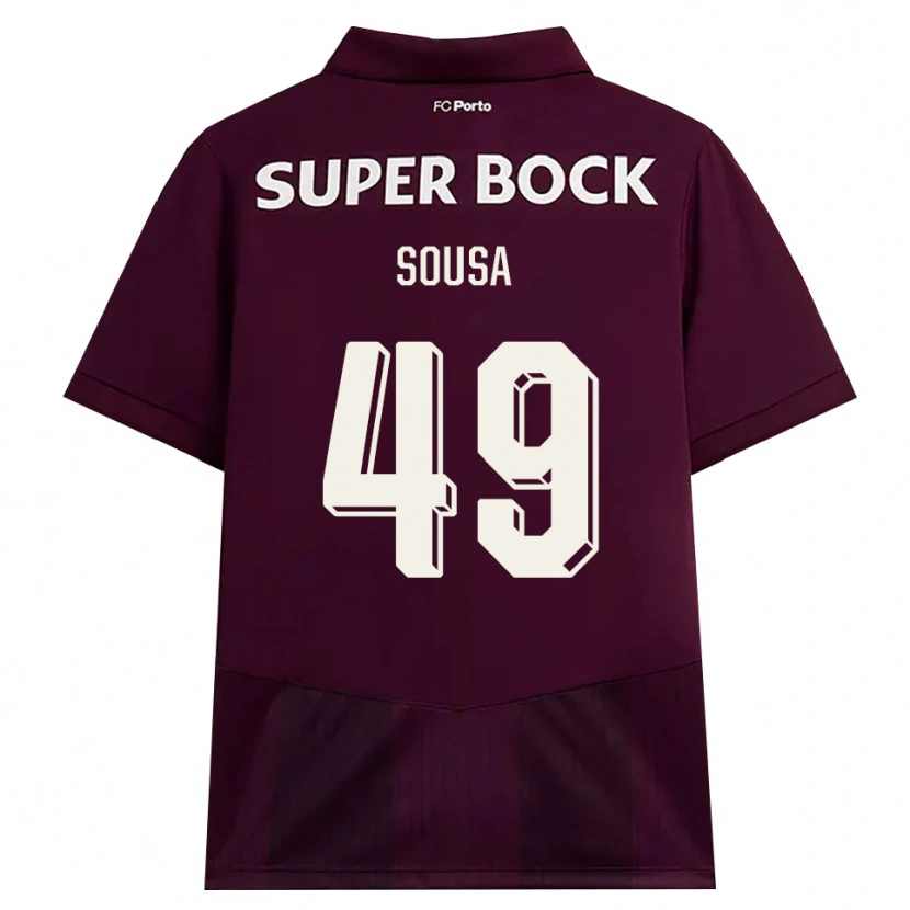Danxen Homme Maillot Gonçalo Sousa #49 Bourgogne Blanc Tenues Extérieur 2026/27 T-Shirt