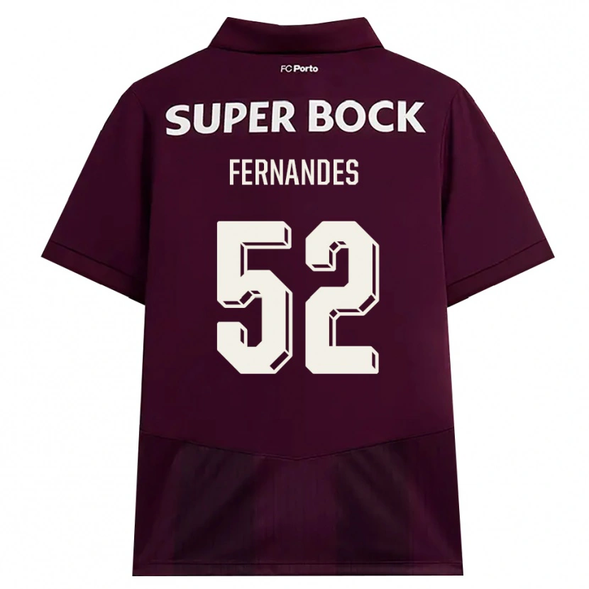 Danxen Homme Maillot Martim Fernandes #52 Bourgogne Blanc Tenues Extérieur 2026/27 T-Shirt