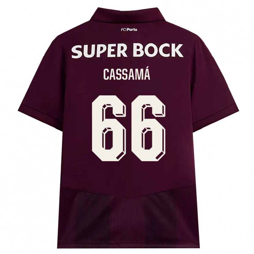 Danxen Homme Maillot Adramane Cassamá #66 Bourgogne Blanc Tenues Extérieur 2026/27 T-Shirt