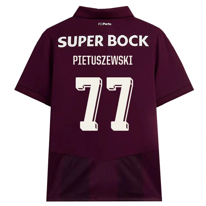Danxen Homme Maillot Oskar Pietuszewski #77 Bourgogne Blanc Tenues Extérieur 2026/27 T-Shirt