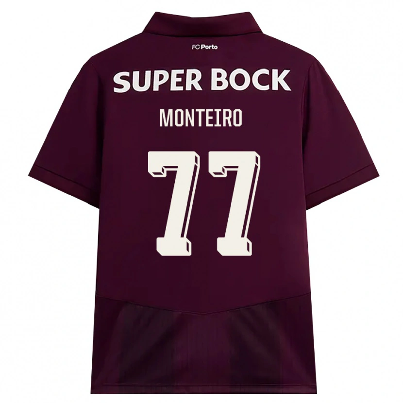 Danxen Homme Maillot Rui Monteiro #77 Bourgogne Blanc Tenues Extérieur 2026/27 T-Shirt