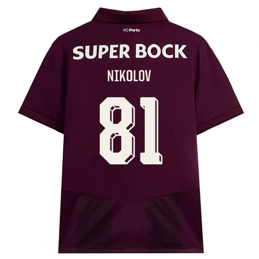 Danxen Homme Maillot Antoni Nikolov #81 Bourgogne Blanc Tenues Extérieur 2026/27 T-Shirt