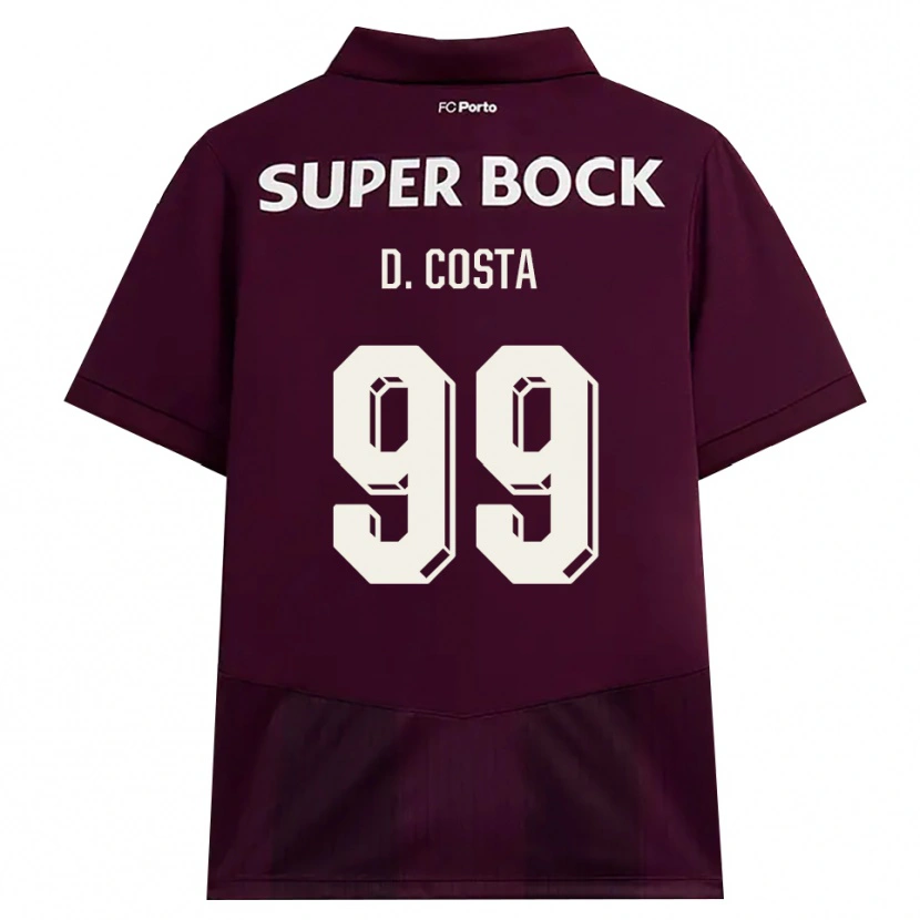Danxen Homme Maillot Diogo Costa #99 Bourgogne Blanc Tenues Extérieur 2026/27 T-Shirt