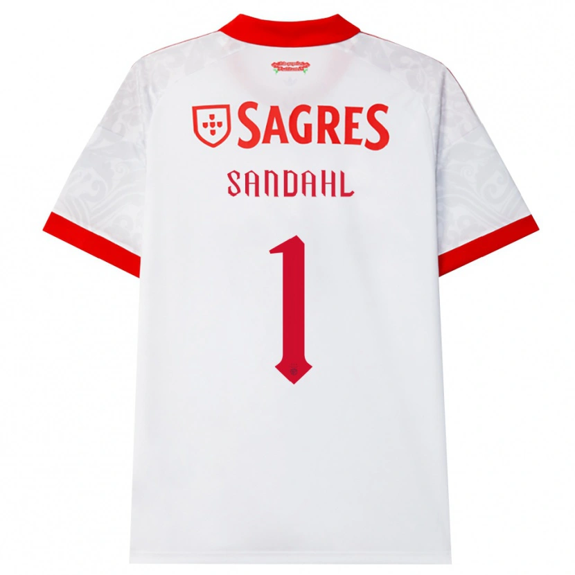 Danxen Homme Maillot Alexander Sandahl #1 Blanc Rouge Jaune Tenues Extérieur 2026/27 T-Shirt