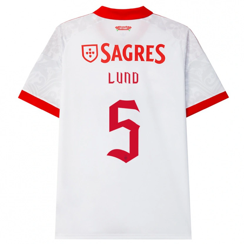 Danxen Homme Maillot Marit Lund #5 Blanc Rouge Jaune Tenues Extérieur 2026/27 T-Shirt