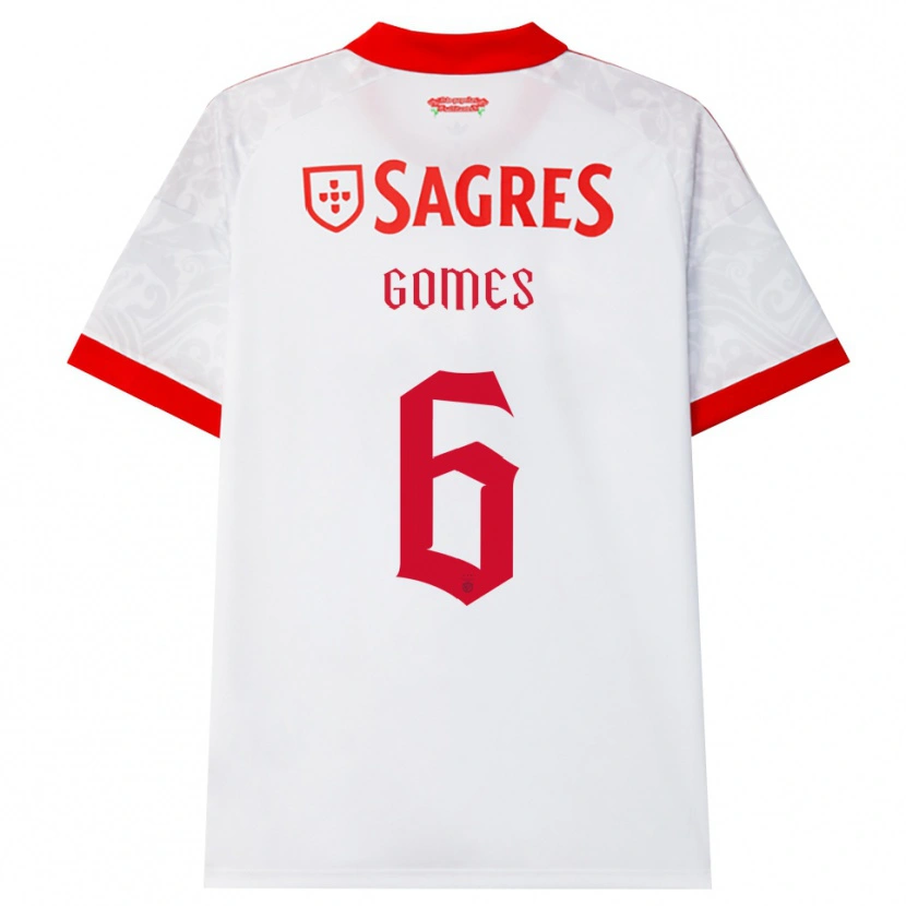 Danxen Homme Maillot Hugo Gomes #6 Blanc Rouge Jaune Tenues Extérieur 2026/27 T-Shirt