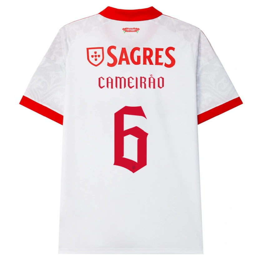 Danxen Homme Maillot Beatriz Cameirão #6 Blanc Rouge Jaune Tenues Extérieur 2026/27 T-Shirt