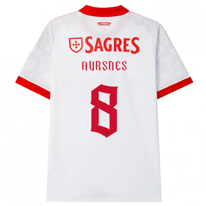 Danxen Homme Maillot Fredrik Aursnes #8 Blanc Rouge Jaune Tenues Extérieur 2026/27 T-Shirt