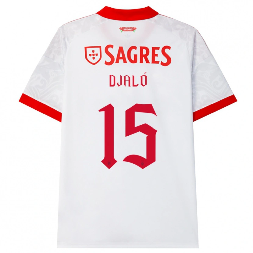 Danxen Homme Maillot Chrystyan Djaló #15 Blanc Rouge Jaune Tenues Extérieur 2026/27 T-Shirt