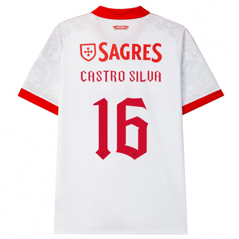 Danxen Homme Maillot Guilherme Castro #16 Blanc Rouge Jaune Tenues Extérieur 2026/27 T-Shirt