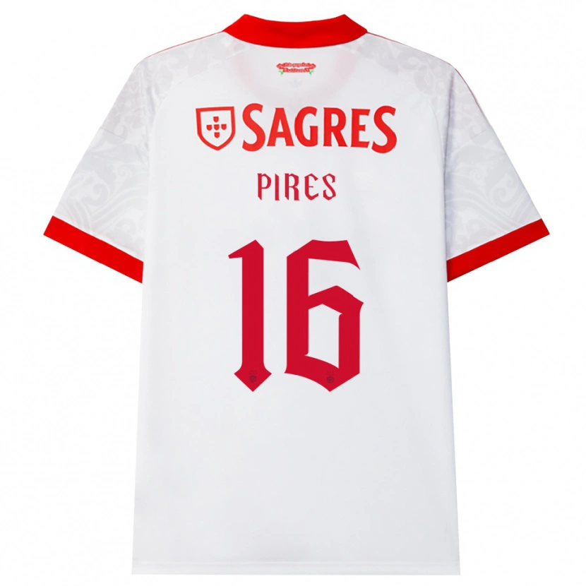 Danxen Homme Maillot Rodrigo Pires #16 Blanc Rouge Jaune Tenues Extérieur 2026/27 T-Shirt