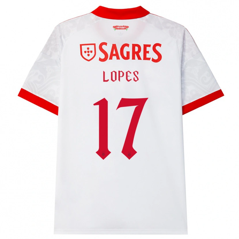 Danxen Homme Maillot Simão Lopes #17 Blanc Rouge Jaune Tenues Extérieur 2026/27 T-Shirt