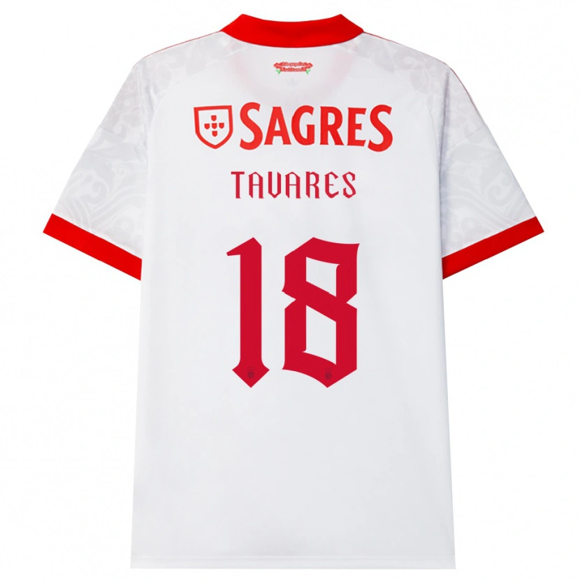Danxen Homme Maillot Leonardo Tavares #18 Blanc Rouge Jaune Tenues Extérieur 2026/27 T-Shirt