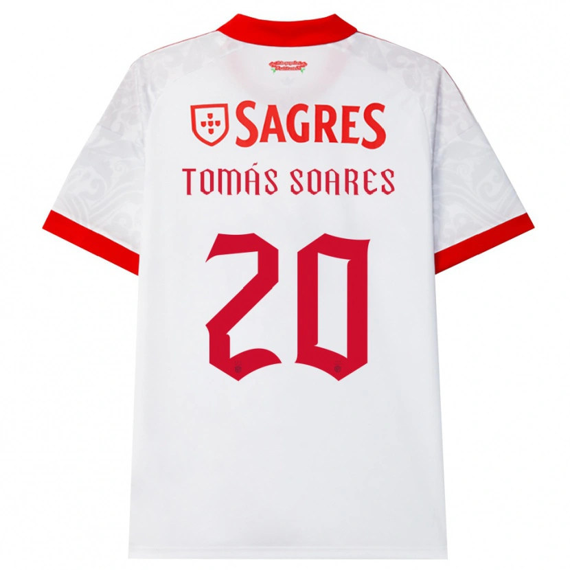 Danxen Homme Maillot Tomás Soares #20 Blanc Rouge Jaune Tenues Extérieur 2026/27 T-Shirt