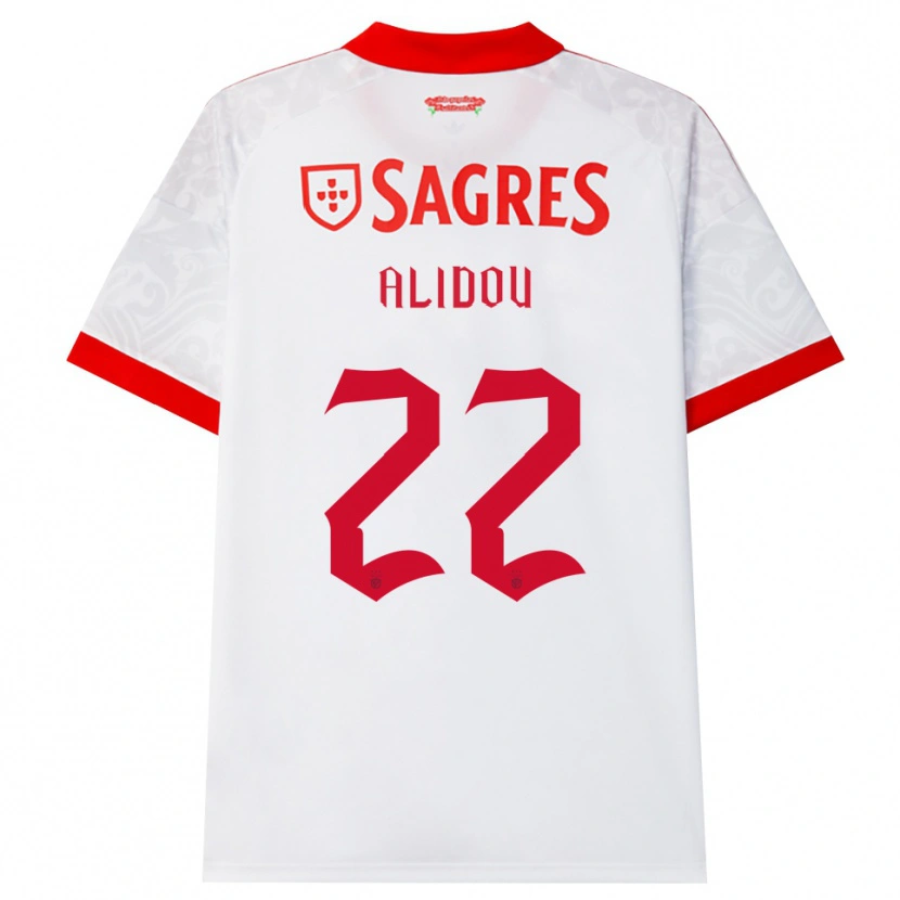 Danxen Homme Maillot Marie-Yasmine Alidou #22 Blanc Rouge Jaune Tenues Extérieur 2026/27 T-Shirt