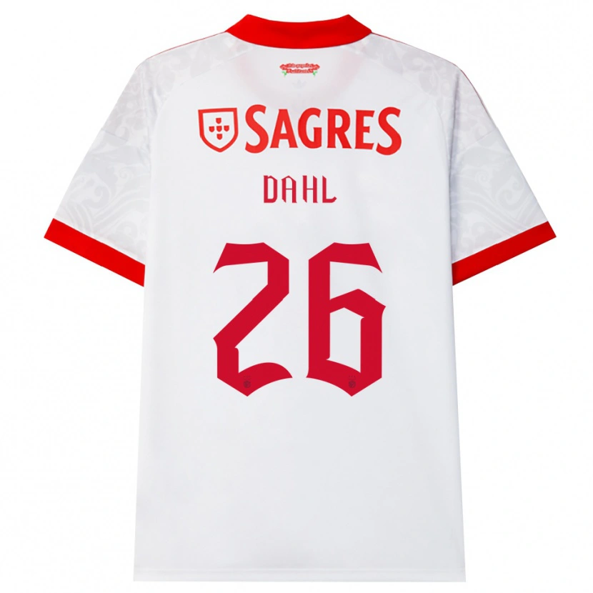 Danxen Homme Maillot Samuel Dahl #26 Blanc Rouge Jaune Tenues Extérieur 2026/27 T-Shirt