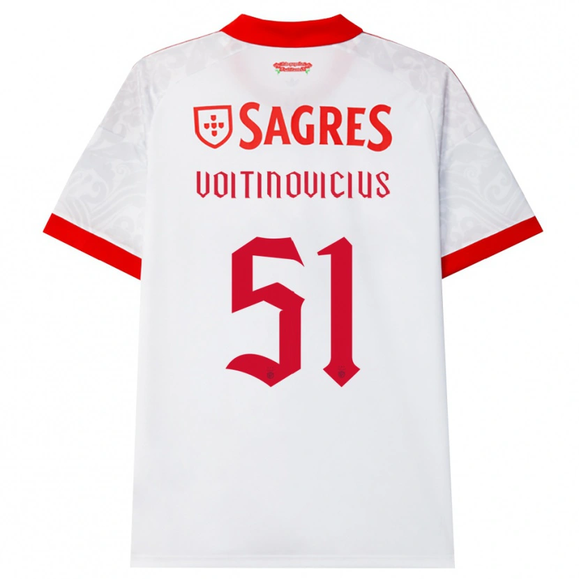 Danxen Homme Maillot Arnas Voitinovičius #51 Blanc Rouge Jaune Tenues Extérieur 2026/27 T-Shirt