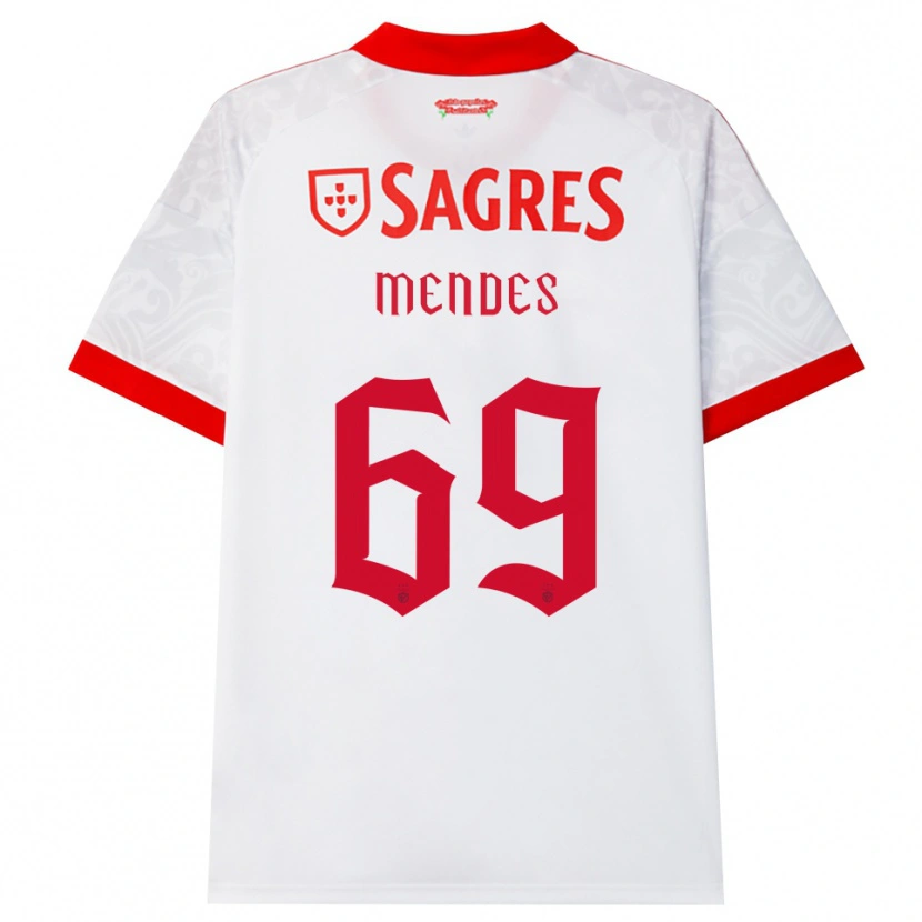 Danxen Homme Maillot Vladimir Mendes #69 Blanc Rouge Jaune Tenues Extérieur 2026/27 T-Shirt
