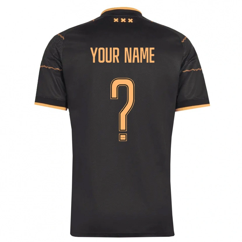 Danxen Homme Maillot Votre Nom #0 Noir Orange Tenues Extérieur 2026/27 T-Shirt