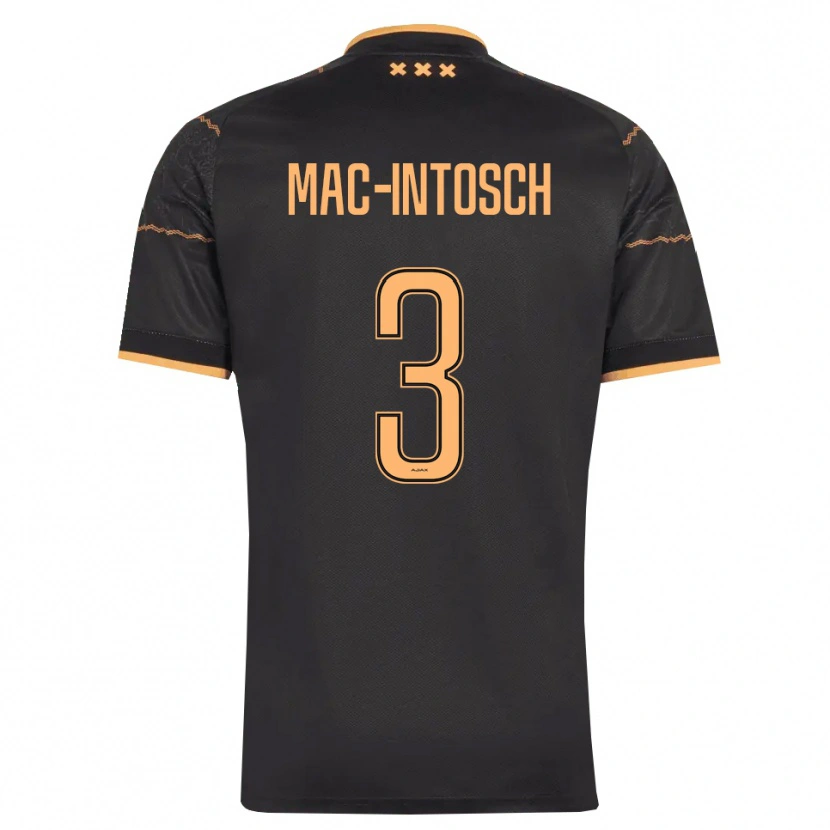 Danxen Homme Maillot Calvin Mac-Intosch #3 Noir Orange Tenues Extérieur 2026/27 T-Shirt