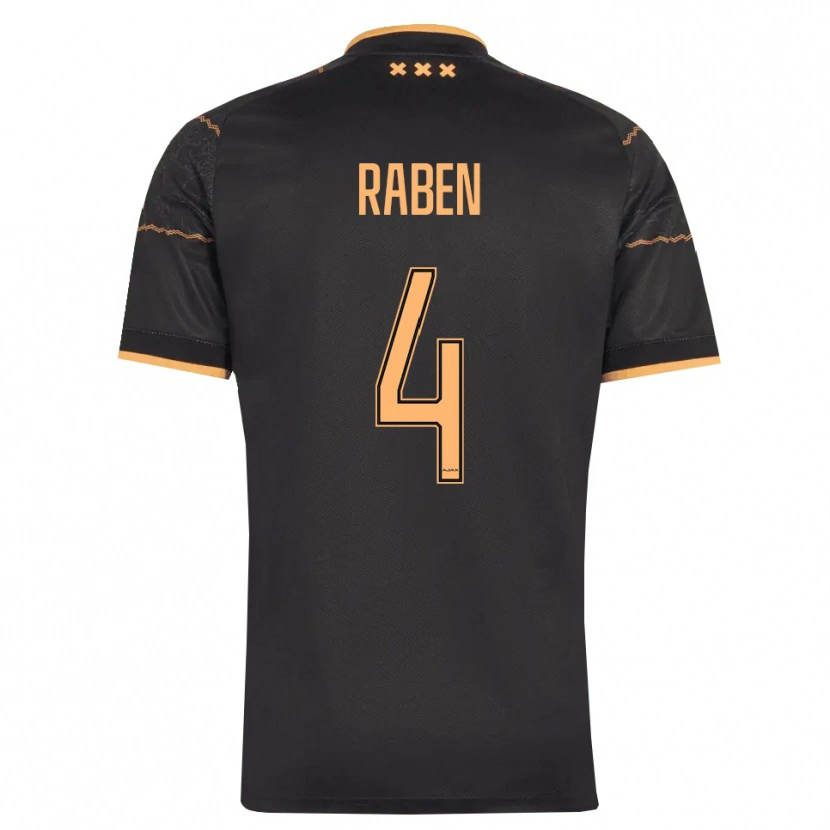 Danxen Homme Maillot Niall Raben #4 Noir Orange Tenues Extérieur 2026/27 T-Shirt