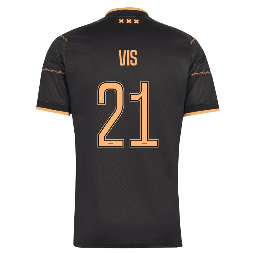 Danxen Homme Maillot Tijmen Vis #21 Noir Orange Tenues Extérieur 2026/27 T-Shirt