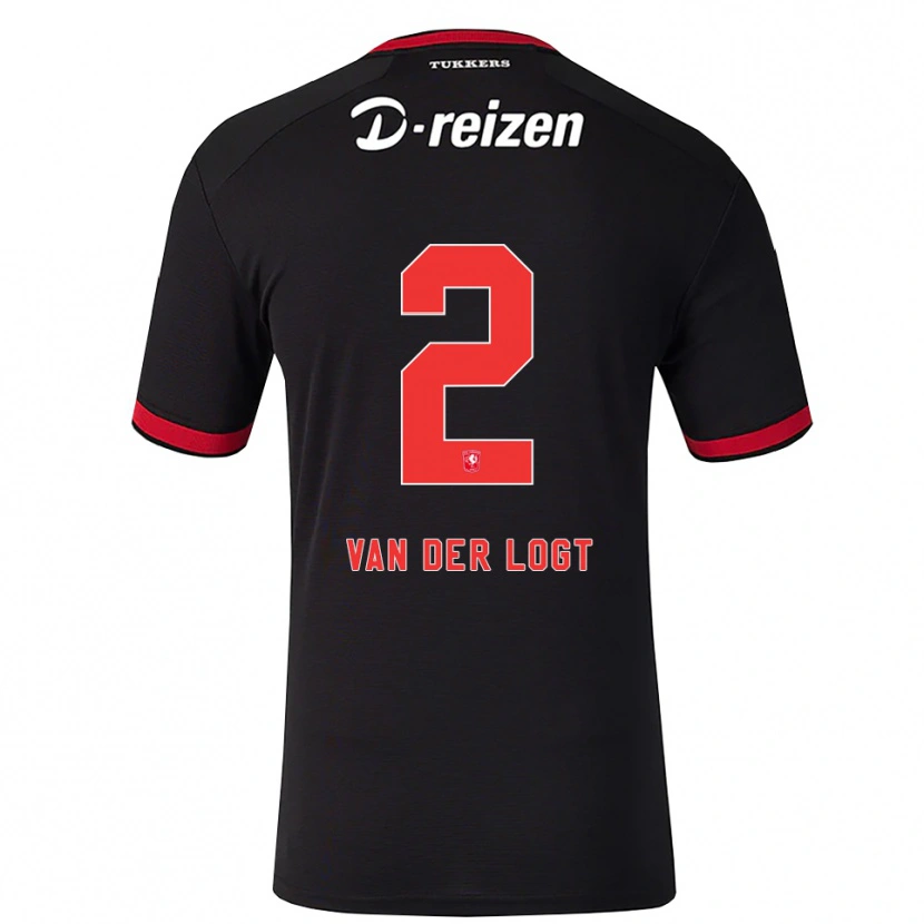 Danxen Homme Maillot Jim Van Der Logt #2 Rouge Blanc Noir Tenues Extérieur 2026/27 T-Shirt