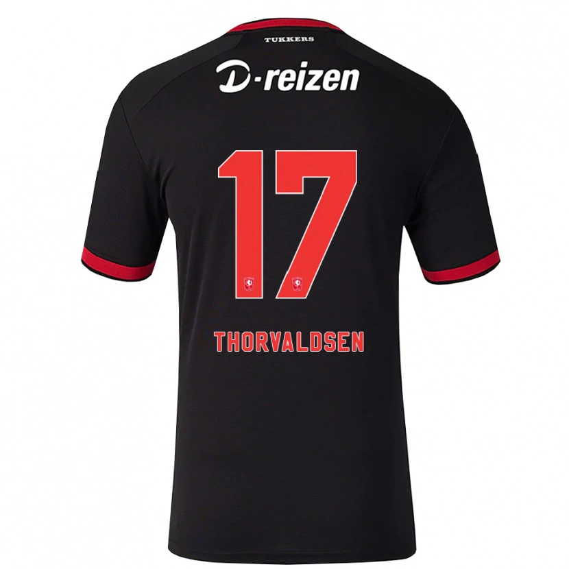 Danxen Homme Maillot Filip Thorvaldsen #17 Rouge Blanc Noir Tenues Extérieur 2026/27 T-Shirt